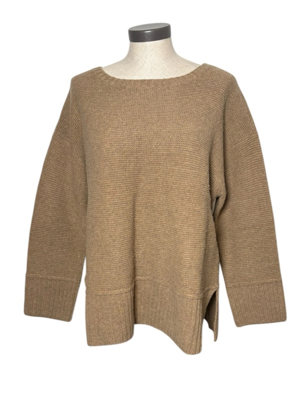 J.Jill Brown Tan Wool Blend Oversized Sweater Cozy Minimalist Large